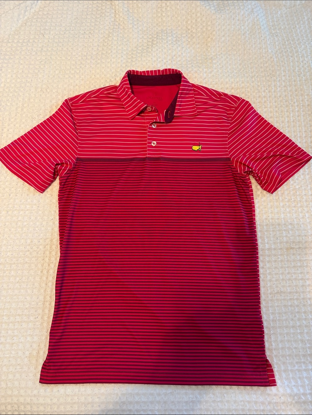 Masters Red Striped Polo Shirt - Boys Large
